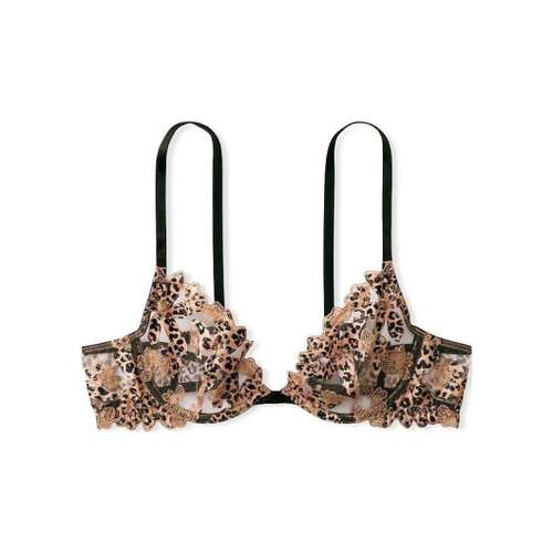 Victoria's Secret Телесный Леопардовый принт Женские Бюстгальтеры