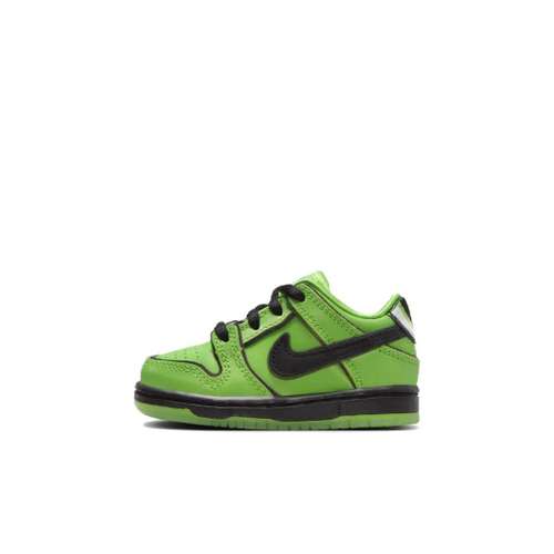 Powerpuff Girls X Nike Dunk SB противоскользящие низкие кеды для малышей зеленые для младенцев и малышей