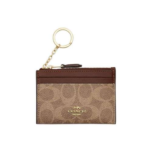 COACH Skinny Id Case Искусственная кожа пластик держатель для карт женский коричневый желтый и коричневый