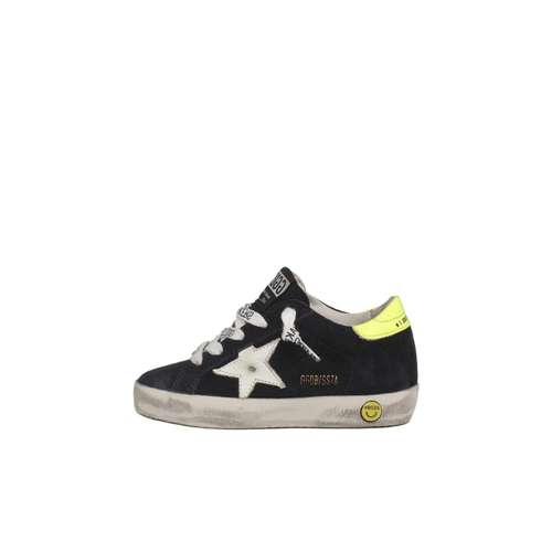 Golden Goose Супер Звезда противоскользящая абразионная устойчивая низкий верх обувь для малышей черного цвета