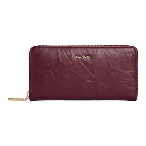 PIERRE CARDIN Кошелек из коровьей кожи женский черный бордовый
