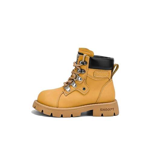SNOOPY Детские кожаные сапоги High Top Kids