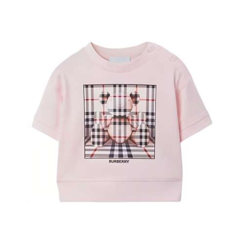 Burberry Худи-ханьфу платье Детская одежда Томас Медведь Хлопок Волокно T-рубашка Розовый Для младенцев и малышей