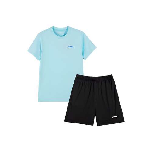 Li NING Повседневный спортивный костюм 2 предмета комплект "Магия Цвет" охлаждающий синий + черный для подростков