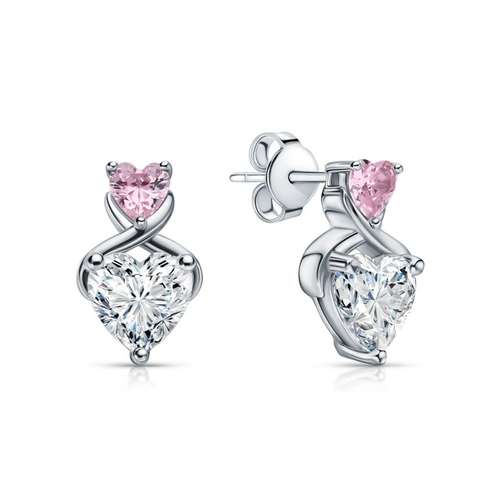 Серьги из серебра с фианитами