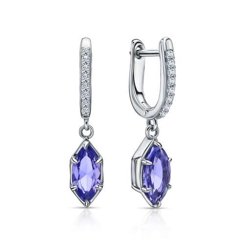 Серьги из серебра с фианитами