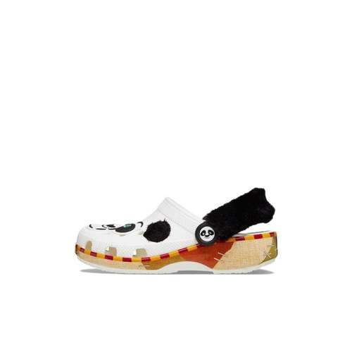 Crocs x Кунг-фу Панда противоскользящие детские сандалии черно-белые для малышей