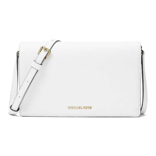 MICHAEL KORS Jet Set Личи Крупнозернистая текстура Кожа Сумка через плечо Средняя Женская Оптический Белый
