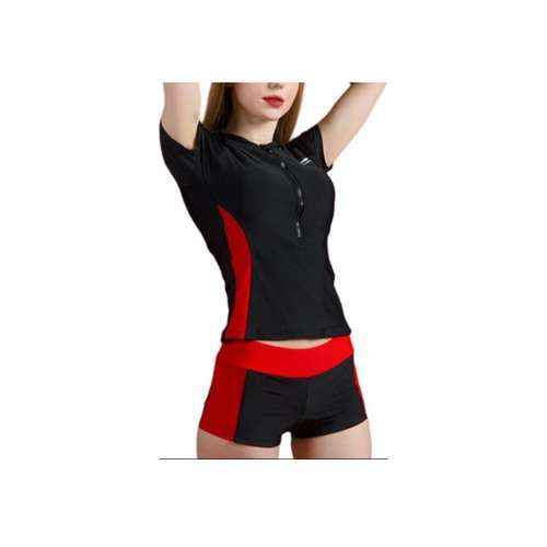 Li NING Двухкомпонентный купальник женский черный красный
