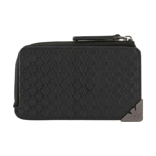 EMPORIO ARMANI Мужской кошелек из коровьей кожи черный