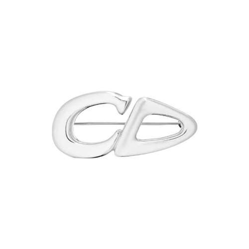 DIOR Брошь из латуни унисекс серебряного цвета