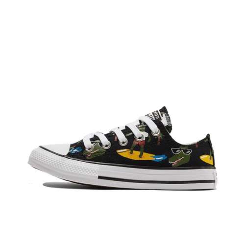 Converse Chuck TAYLOR All Star Холст Устойчивый к истиранию Низкие Детские Кроссовки Черный Зеленый Желтый