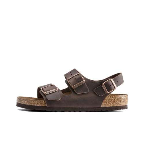 Birkenstock Кожа Пляжные Сандалии Унисекс Коричневый Узкий Версия