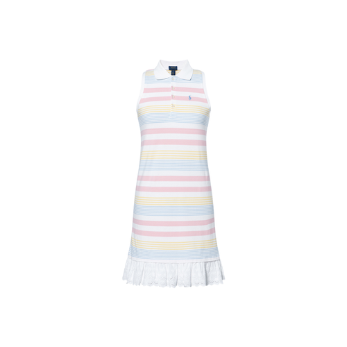 Платье Polo Ralph Lauren SS25 Розово-белое для подростков