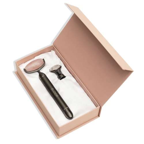 BLOOR Кварцевый роллер для лица с вибрацией, черный Vibrating Quartz Roller for Facial Massage Black