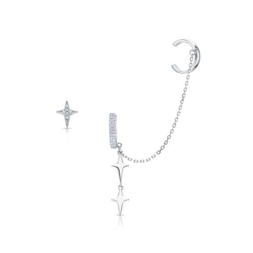 Серьги из серебра с фианитами