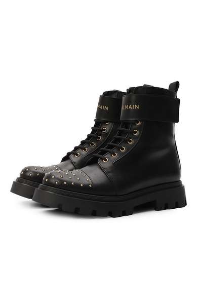 Детское: Кожаные ботинки Balmain