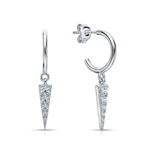 Серьги из серебра с фианитами