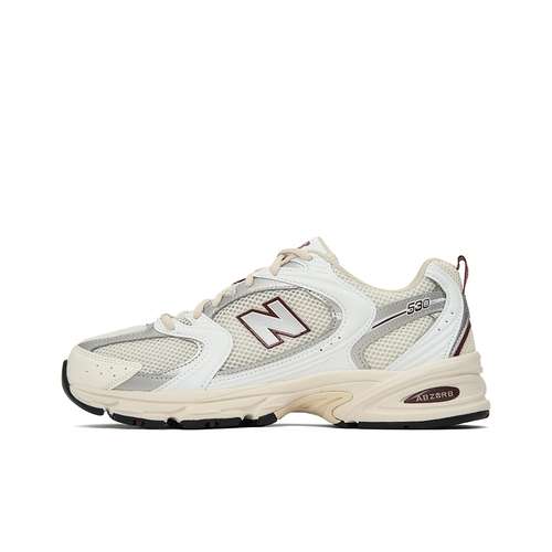 New Balance NB 530 Текстиль Искусственная кожа Дышащий Низкий верх Беговые кроссовки Унисекс Светлый Бежевый