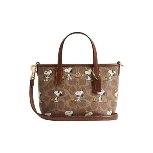 COACH X PEANUTS Коллаборация Городская Искусственная Кожа Сумка-тоут Сумка для покупок Сумка через плечо Сумка
