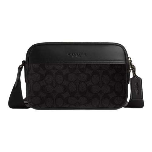 COACH Graham Искусственная кожа с коровьей кожей Сумка через плечо Средняя Мужская Черная