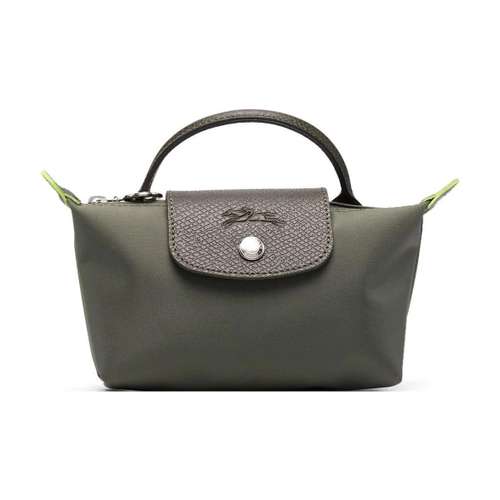 LONGCHAMP Le Pliage Green Холст Клатч Косметичка Сумка-пельмени Мини Женская Лесной Зеленый