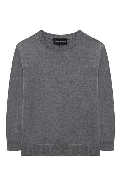 Детское: Пуловер из хлопка и шерсти Emporio Armani