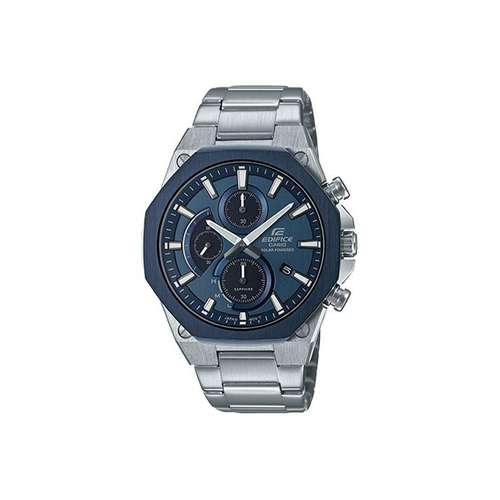 CASIO Edifice Солнечный кварцевый механизм нержавеющая сталь шнуровка мужские часы синий циферблат