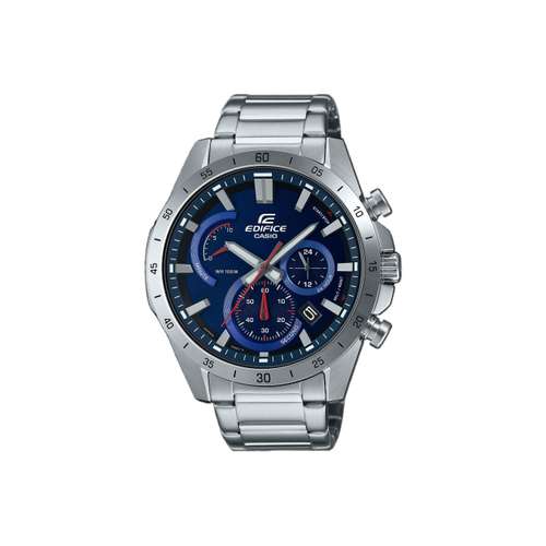 CASIO Edifice Кварцевый механизм нержавеющая сталь шнуровка часы для мужчин синий циферблат