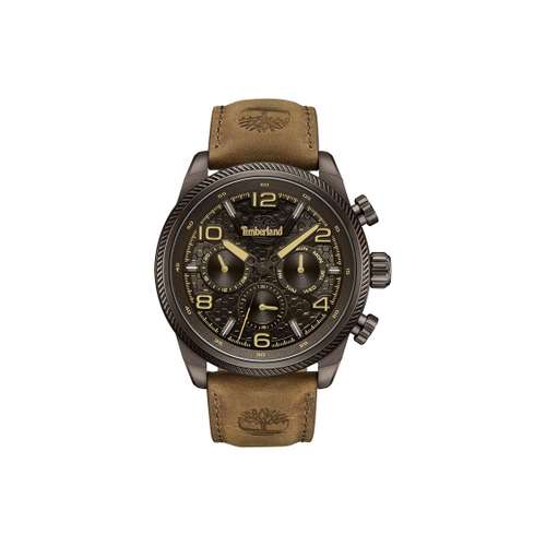 Timberland Henniker II Часы с ремешком на запястье кварцевый механизм кожаный ремешок коричневый циферблат мужские часы