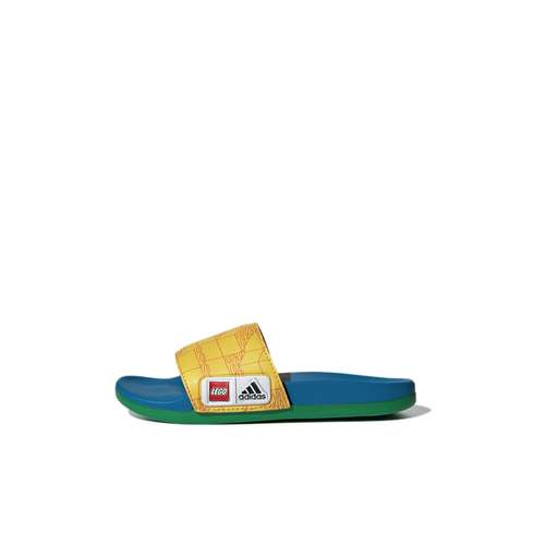 LEGO x adidas Adilette Comfort K Детские домашние тапочки Желто-синие для малышей