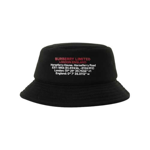 Шляпы Burberry Cotton Bucket Унисекс Черные