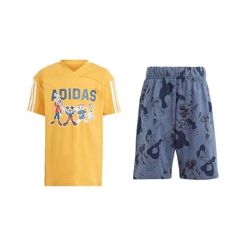 Adidas Набор Желтый + Темно-серый Kids Повседневная спортивная одежда