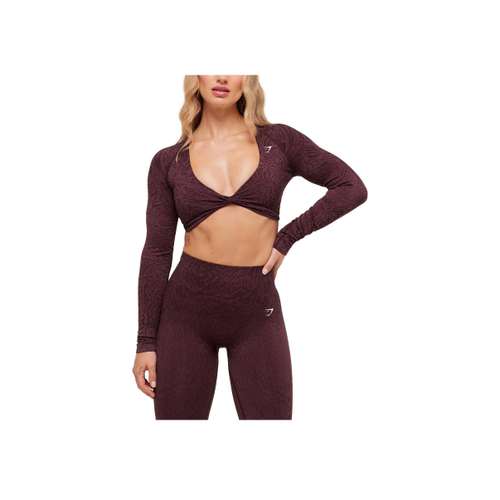 GYMSHARK Вишнево-фиолетовый Женский Короткий Топ