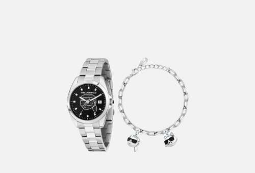 Наручные часы кварцевые с браслетом | Karl Lagerfeld | Round Essentials 35 mm