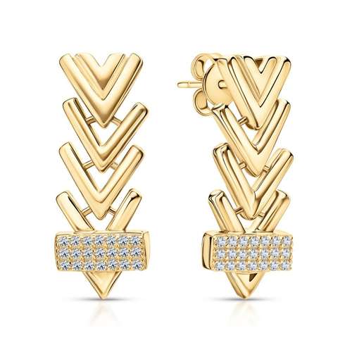 Серьги из серебра с фианитами