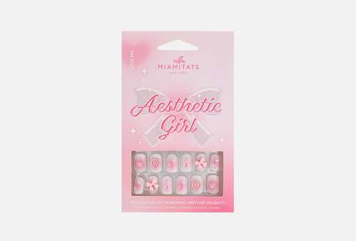 Набор накладных ногтей | MIAMITATS | AESTHETIC GIRL Love me