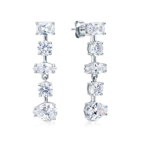 Серьги из серебра с фианитами