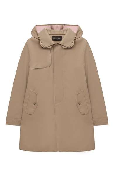 Детское: Хлопковый плащ с капюшоном Loro Piana