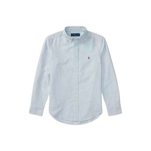 Polo Ralph Lauren Рубашка Весенний Летний Осенний Стандартный Размер Подростки Светло-Синий