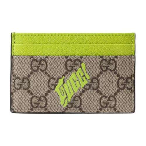 GUCCI GG Monogram Покрытие Ткань Картхолдер Картхолдер Мужской Бежевый и Зеленый