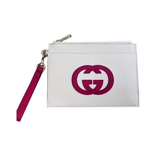 GUCCI GG Кожа Сумка для документов Клатч Маленький Женский Экрю