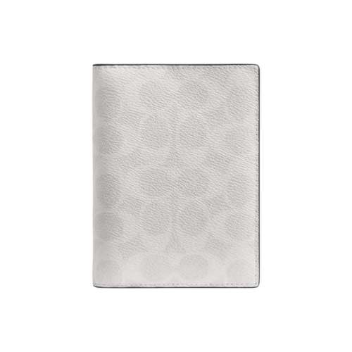 COACH Passport Case из искусственной кожи держатель для паспорта мужская сумка металлический серый и мел белый и черный