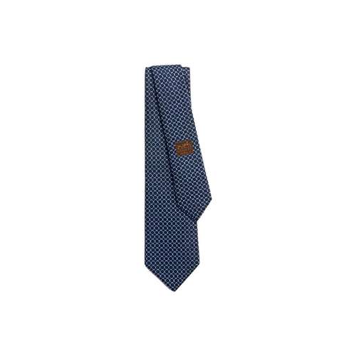 HERMES Ties Мужской Морской Синий Дальний Небесный Лазурный Белый