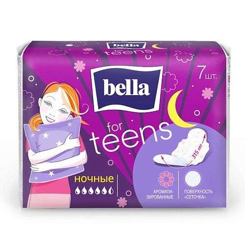 BELLA FOR TEENS ночные ароматизированные с поверхностью «сеточка»