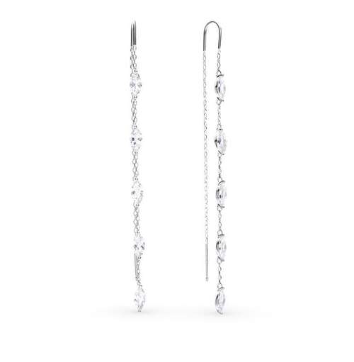 Серьги из серебра с фианитами
