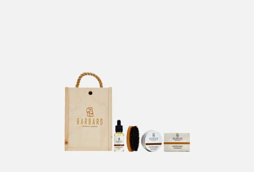 Набор для ухода за бородой | BARBARO | Beard kit wooden case