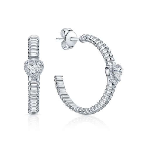 Серьги из серебра с фианитами