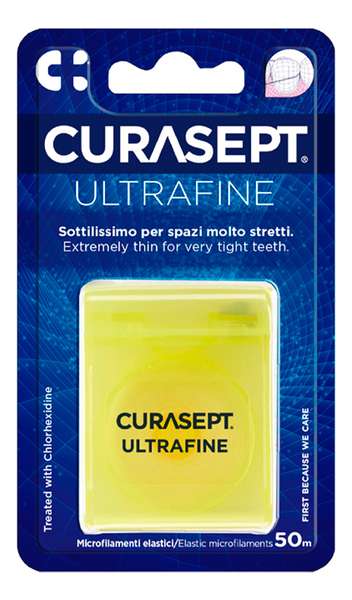 Зубная нить невощеная ультратонкая со вкусом мяты Ultrafine 50м