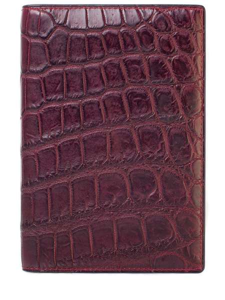 Обложка для документов из кожи крокодила, BOA, A084 pasport croc bordo1